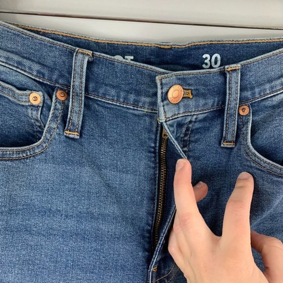 J Crew Women's Slim Demi Boot Cut Jeans Denim Medium Wash Blue Fray Flare 30 - Picture 2 of 11